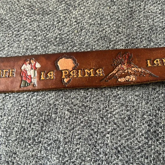 Vintage Canary Islands Leather Belt - Picture 6 of 10
